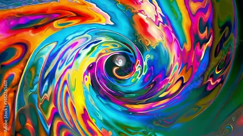 Wallpaper Mural A colorful abstract painting of a spiral vortex in the middle of a dark blue background Torontodigital.ca