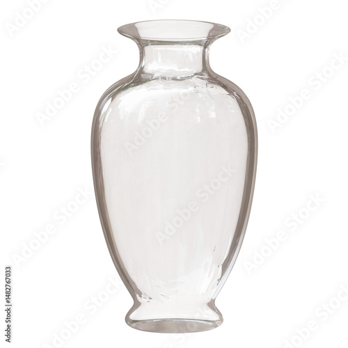 Obraz na płótnie Glass vase isolated on white, transparent. Decoration pot for interior design w salonie
