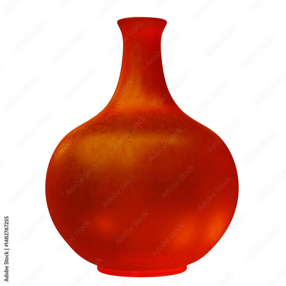 Glass vase isolated on white, transparent. Decoration pot for interior design