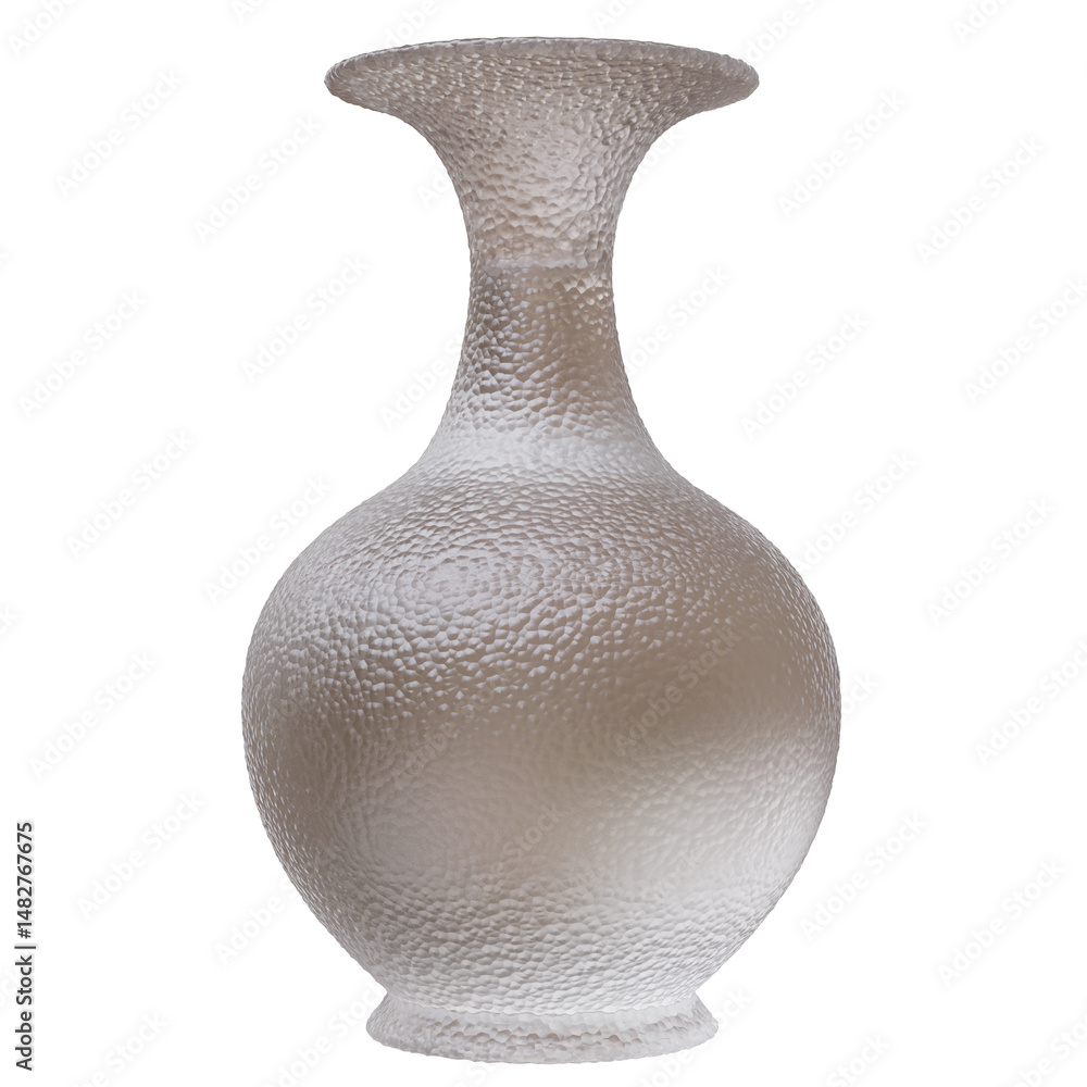 Glass vase isolated on white, transparent. Decoration pot for interior design