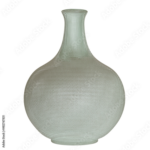 Obraz na płótnie Glass vase isolated on white, transparent. Decoration pot for interior design w salonie