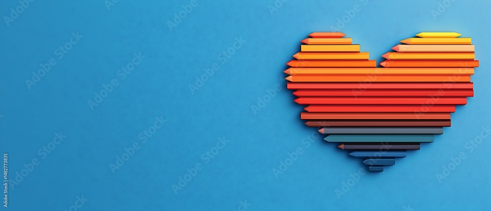 Colorful Heart of Crayons Colorful Heart of Crayons