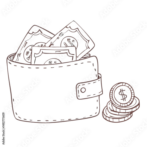 Financial Benefits Budget Optimization Concept With Wallet and Coins in a Minimal Design