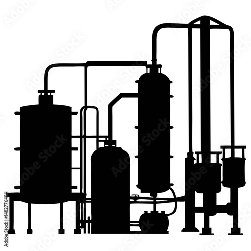 Industrial Chemical Tanks and Piping System in a Manufacturing Facility