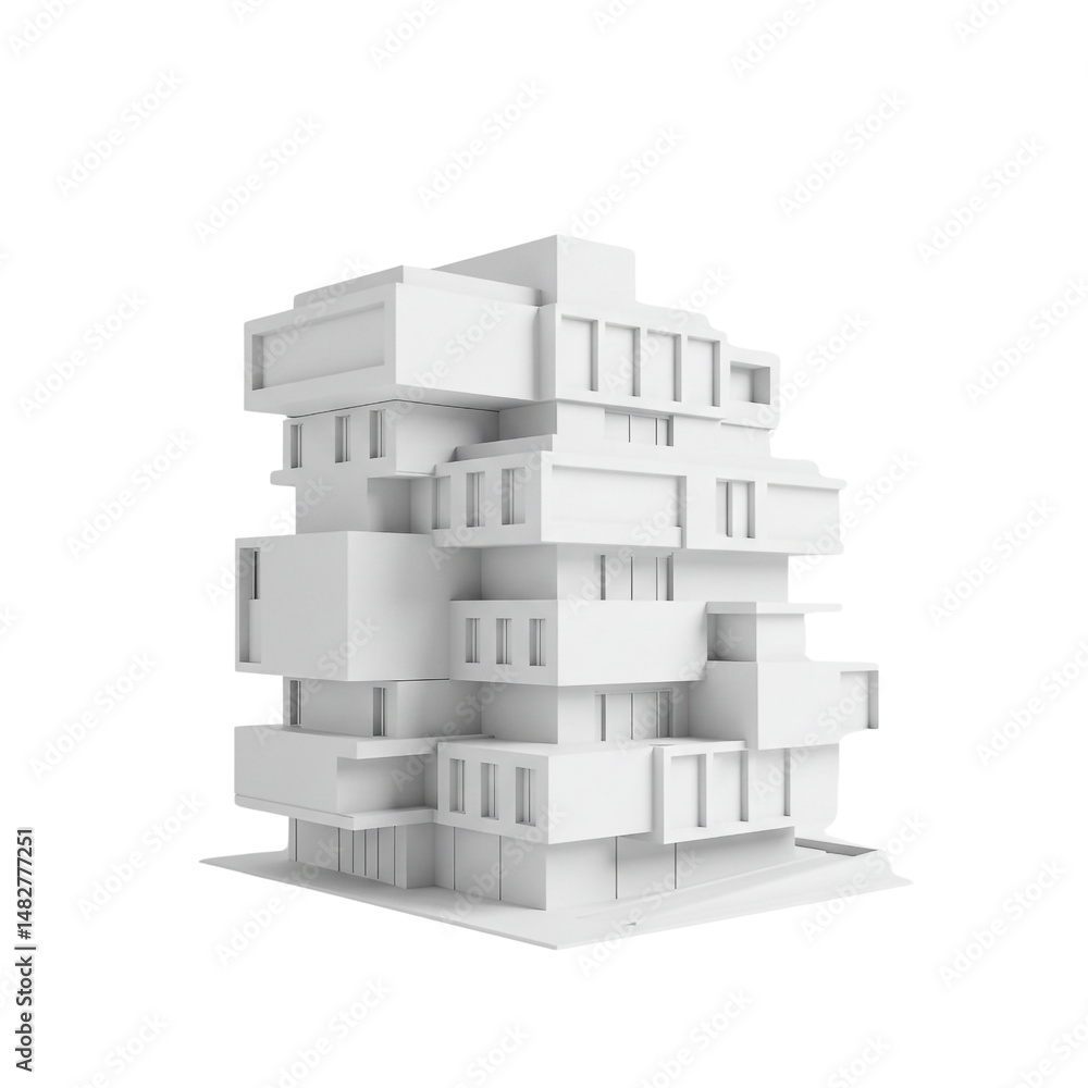 Fototapeta premium Light Gray Modern Building Architecture Urban City Structure