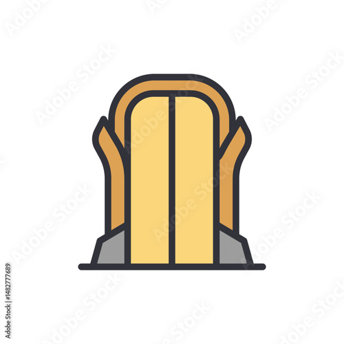 Stylized Portal Or Gateway With Geometric And Rounded Elements