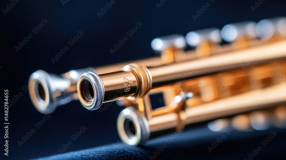 Naklejka premium Close-up of trumpet valves
