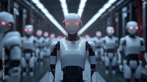 Wallpaper Mural Smart factory with robotic arms working on assembly lines, automation in manufacturing. Torontodigital.ca