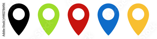 Location icon symbol , Map pin place marker. location pointer icon symbol in flat style. Colorful Location pin icon, Navigation sign