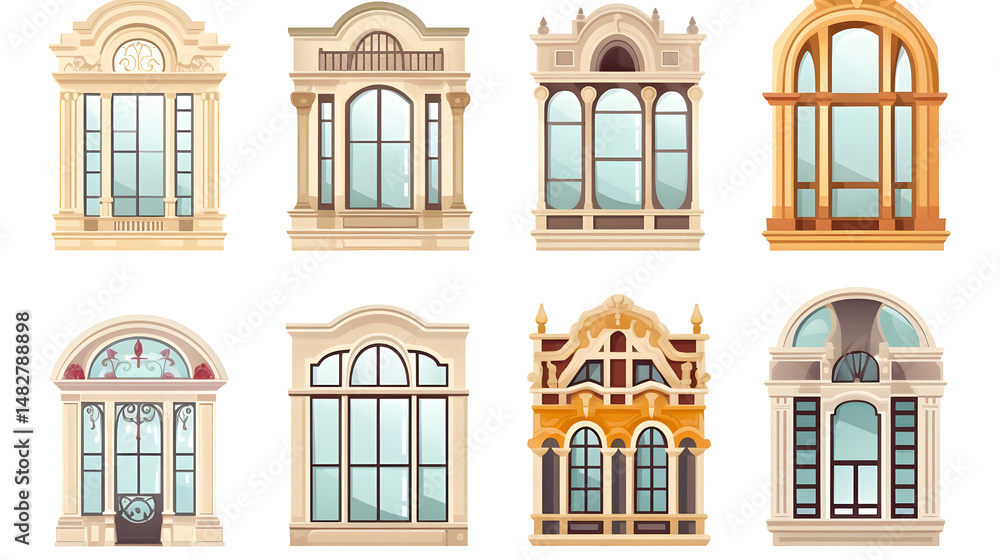 Obraz premium Architectural Glass Windows for Facade Decoration - BFFC B FE AED BFC