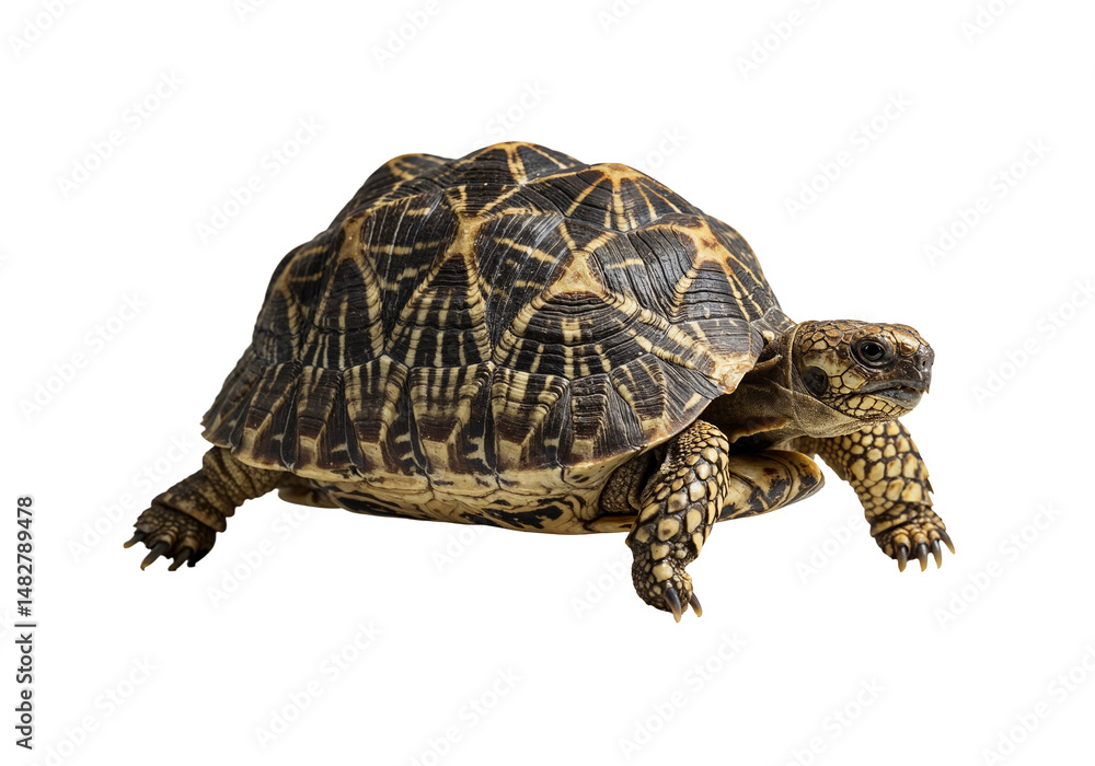 Naklejka premium Indian Star Tortoise on Studio Background
