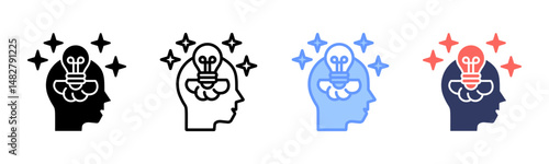 Critical Thinking icon sheet multiple style collection