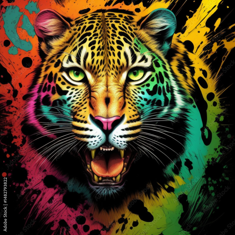 Fototapeta premium Vibrant Tiger Portrait