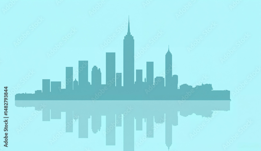 Naklejka premium Silhouette of urban skyline