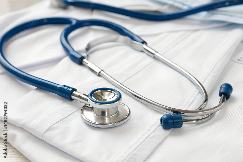 Stethoscope, 3d rendering blue stethoscope isolated on white background. Cartoon plastic style icon
Stethoscope, 3d rendering blue stethoscope isolated on white background. Cartoon plastic style icon