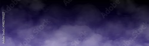 Fog or smoke. Banner with thick blue smog over surface