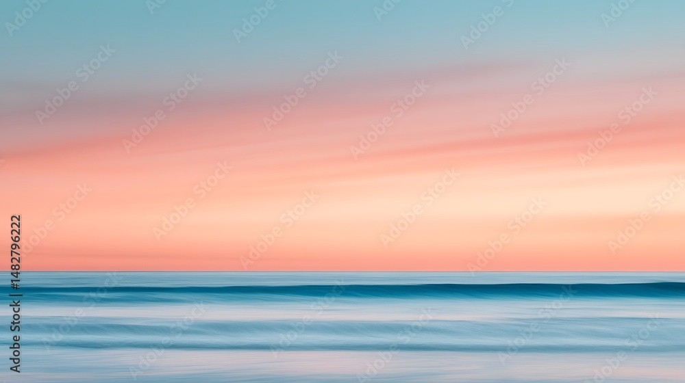 Obraz premium Serene sunset over the tranquil ocean