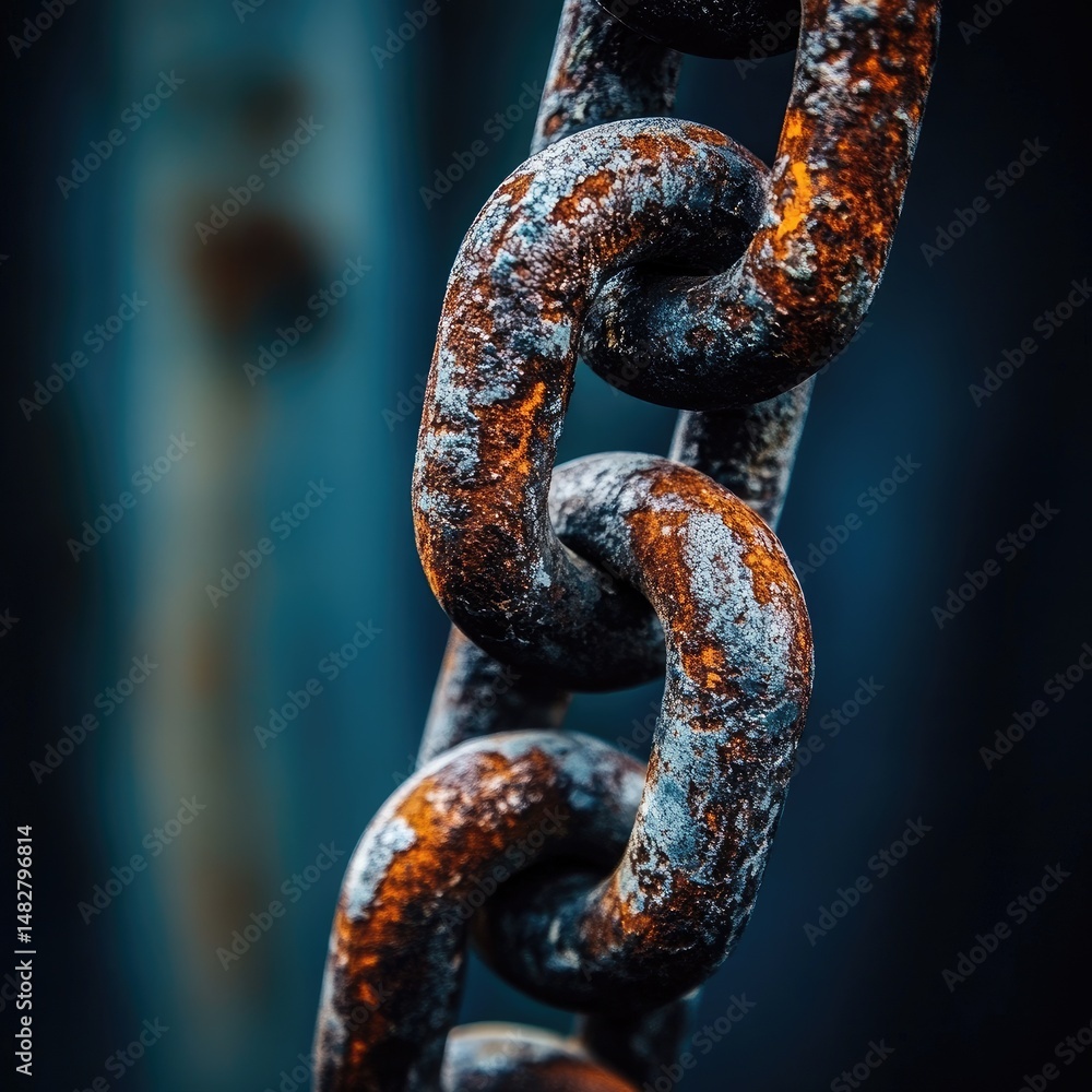 Close-up of a rusty metal chain Close-up of a rusty metal chain