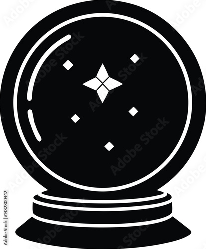 crystal ball vector icon.