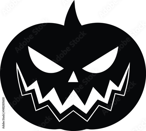 evil pumpkin face vector icon.
