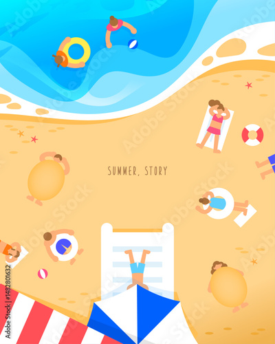 Summer Vacation Minimal Background Illustration
