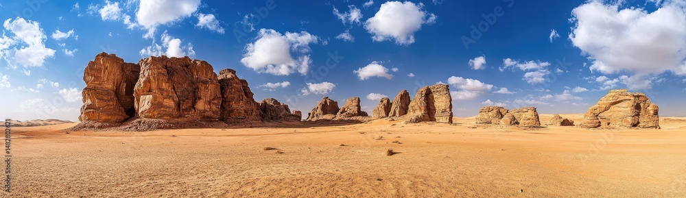 Fototapeta premium Desert landscape with sandstone formations