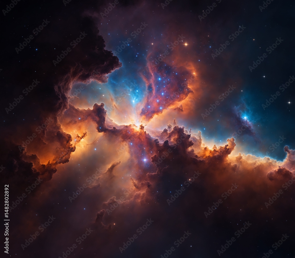 Fototapeta premium Colorful Nebula Background. 