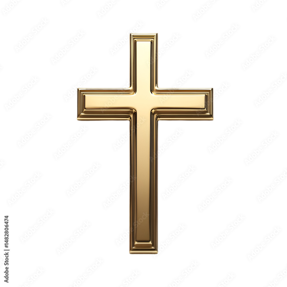 Golden Cross on Black Background Religious Symbol Faith Hope Christianity Golden Cross on Black Background Religious Symbol Faith Hope Christianity
