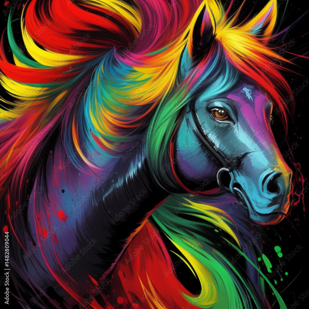 Fototapeta premium Vibrant Horse Portrait