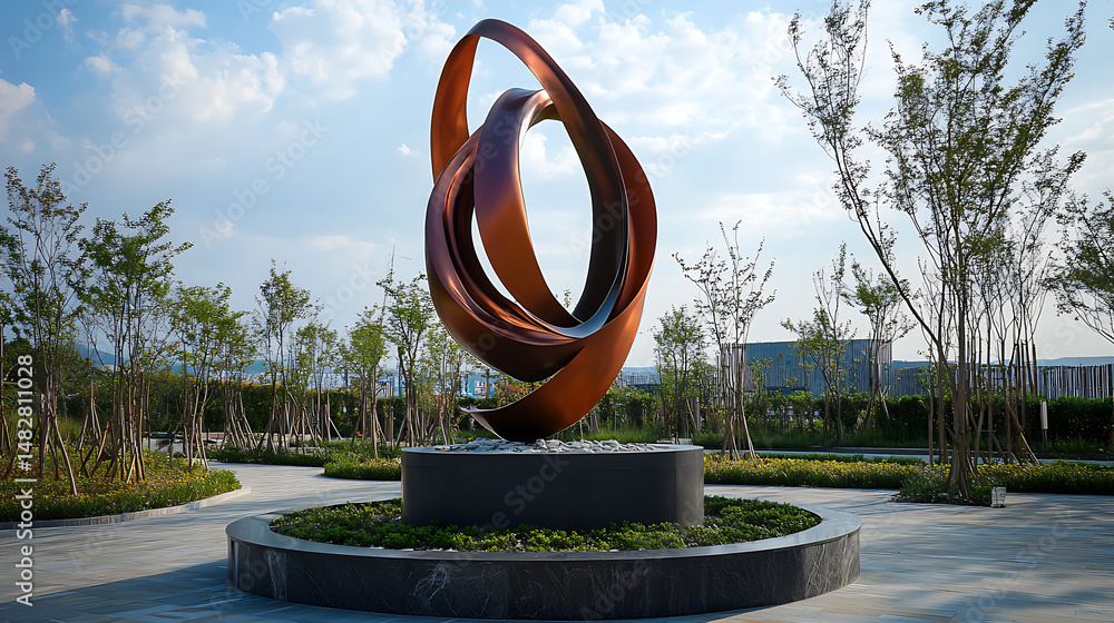 Fototapeta premium The rapid modernization without forgetting traditions in the dazzling Pohang Steel Art Festival