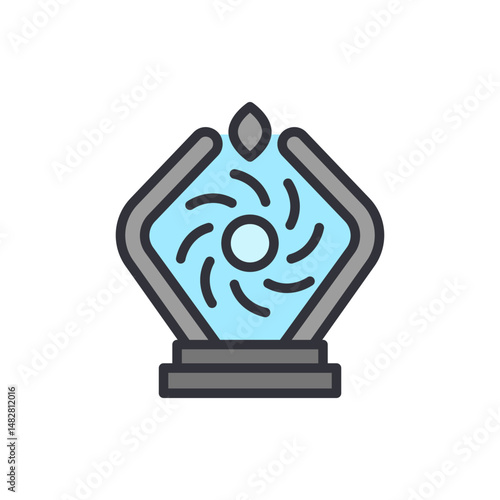 Futuristic Energy Source Icon With Swirling Blue Energy Displayed Nicely