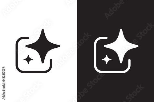 Generate icon. AI stars icon. Chat with AI. Icon element for apps web. Computer help assistant .Generative AI logo icon Vector illustration.