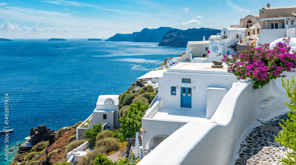 Fototapeta premium Scenic View of Santorini Island, Greece