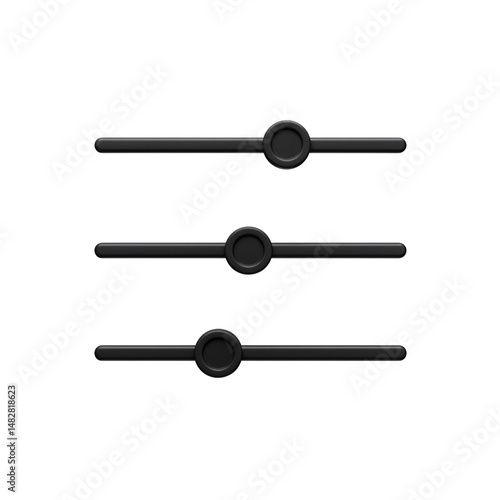 Black Equalizer Sliders Control Audio Sound Music Adjustment Level