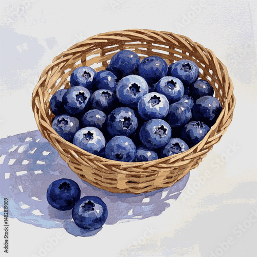 Sapphire Berries in Watercolor Wash blueberry isolated vector illustration svg