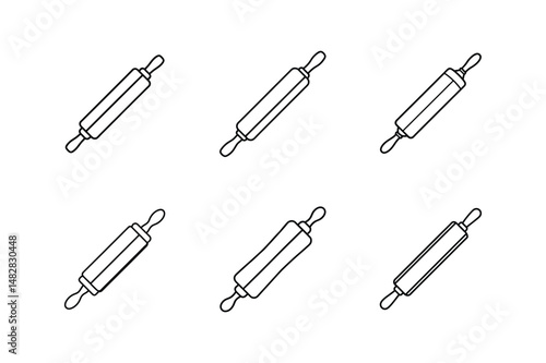rolling pin icon line art vector illustration