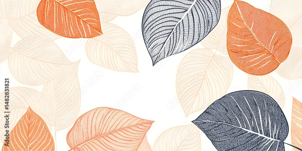 Obraz premium Ankara Fabric with Red and Yellow Swirl Patterns Showcasing Traditional African Textile Design for Fashion and Decor seamless pattern with autumn leaves