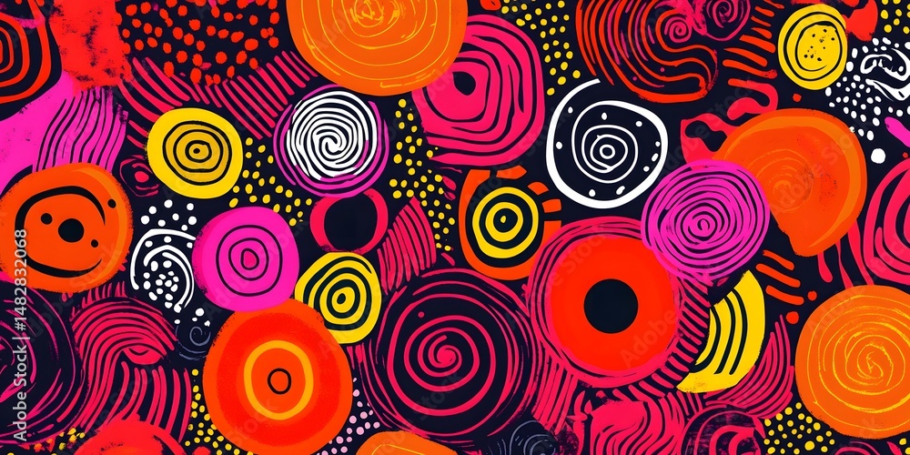 Traditional African Ankara Fabric Featuring Bold Red and Yellow Swirl Motifs Suitable for Fashion and Home Decor Projects
abstract seamless pattern with circles Traditional African Ankara Fabric Featuring Bold Red and Yellow Swirl Motifs Suitable for Fashion and Home Decor Projects
abstract seamless pattern with circles