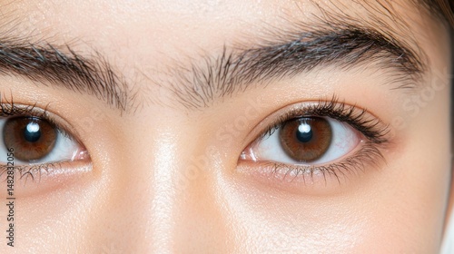 Close-up Macro Eyes, Brown Iris, Eyelashes