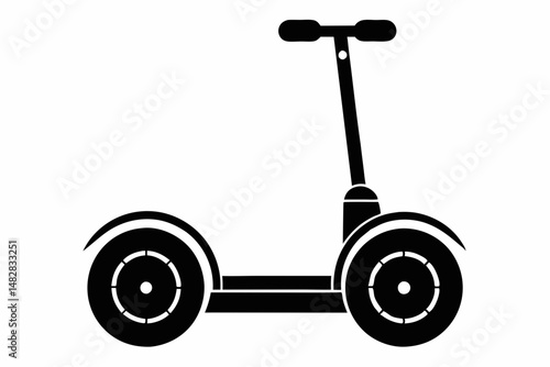 segway silhouette line art vector illustration with a white background