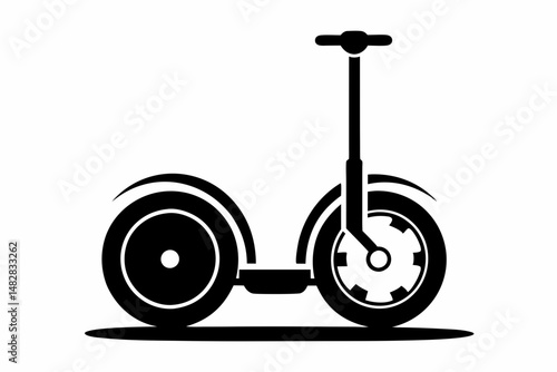 segway silhouette line art vector illustration with a white background