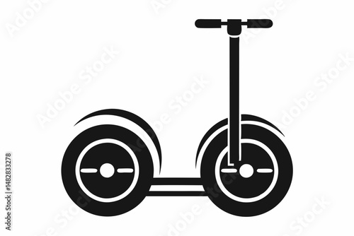 segway silhouette line art vector illustration with a white background