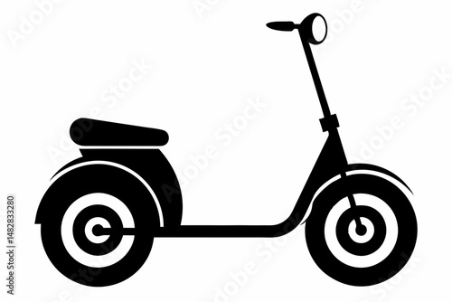 segway silhouette line art vector illustration with a white background