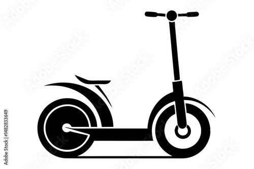 segway silhouette line art vector illustration with a white background