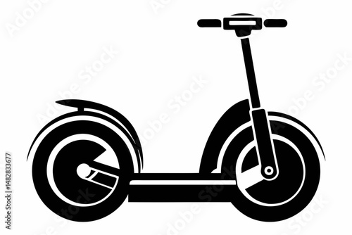 segway silhouette line art vector illustration with a white background