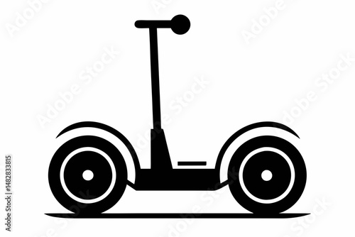 segway silhouette line art vector illustration with a white background
