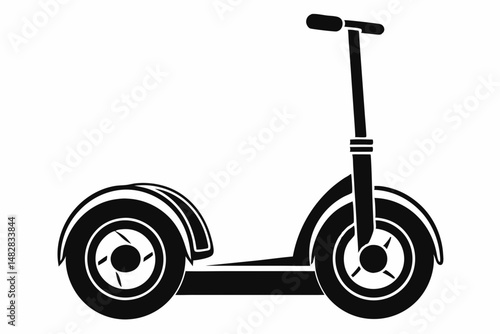 segway silhouette line art vector illustration with a white background