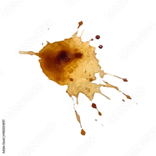 Grunge Coffee Stain. Abstract Vintage Coffee Spill & Splash Texture. Vintage Coffee Stain Effect.