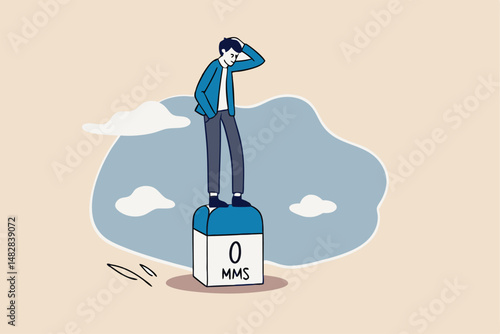 Business milestones road map, start new business, vision or career path and future responsibility concept, confidence businessman standing with visionary to the future on starting road milestones.
