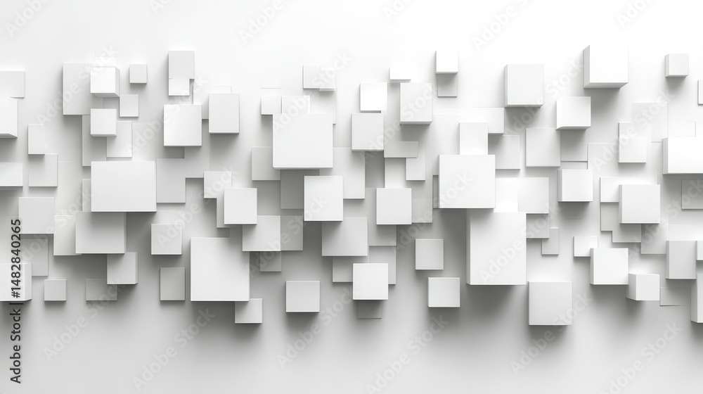 Fototapeta premium Abstract 3D white cubes